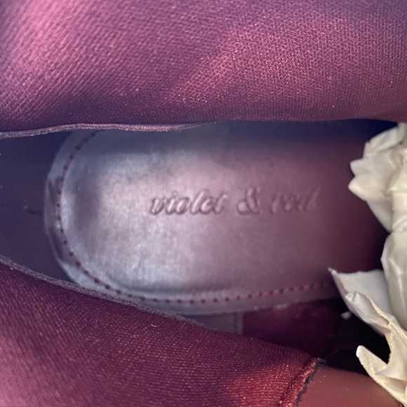 Suede Booties Sz 8.5 Jayjay Violet & Red Burgundy Ankle Wedge Leather Colorful - Picture 9 of 12